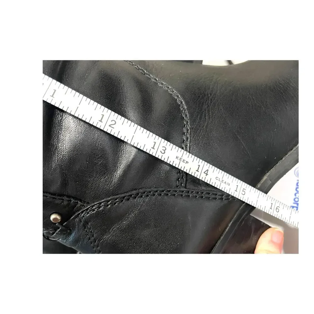 Arturo Chiang "Billie 2" Studded Riding Boots Black Leather Knee Boots Size 7.5 - Picture 12 of 13